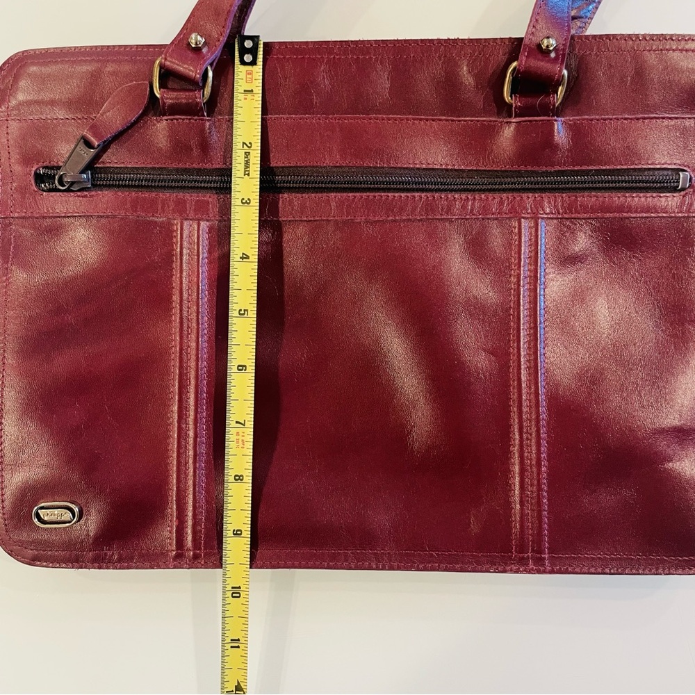 Vintage Phillippe Burgundy Leather Bag - Picture 7 of 7